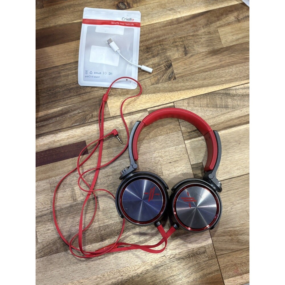 Sony MDR-X05 Simon Cowell X-Edition Wired On-Ear Headphones Red Black TESTED
